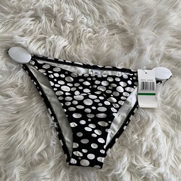 NWT Maia Polkadot bikini bottom  black white Sz- Large - Picture 5 of 13